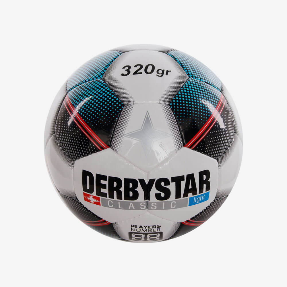 Derbystar Classic Light 320gr - -Wedstrijdbal - Trainingsbal - Wit/Blauw - SPORTZAAK.EU